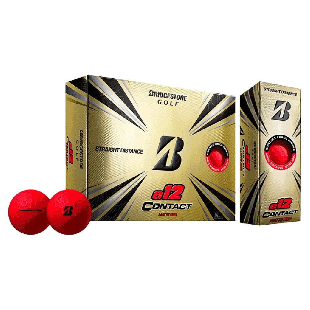 Bridgestone E12 Contact Golf Balls | Matte Red 2 Bridgestone E12 Contact Golf Balls | Matte Red - Image 2