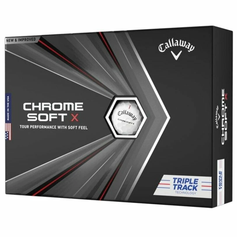 Callaway Chrome X Soft Triple Track Golf Balls | White 1 Callaway Chrome X Soft Triple Track Golf Balls | White
