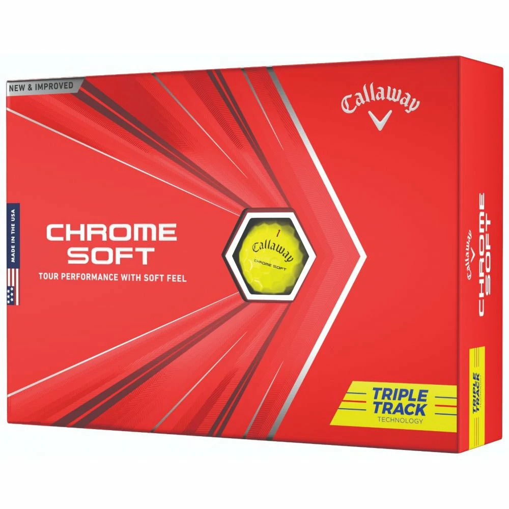Callaway 2021 Chrome Soft Triple Track Golf Balls | Yellow 1 Callaway 2021 Chrome Soft Triple Track Golf Balls | Yellow
