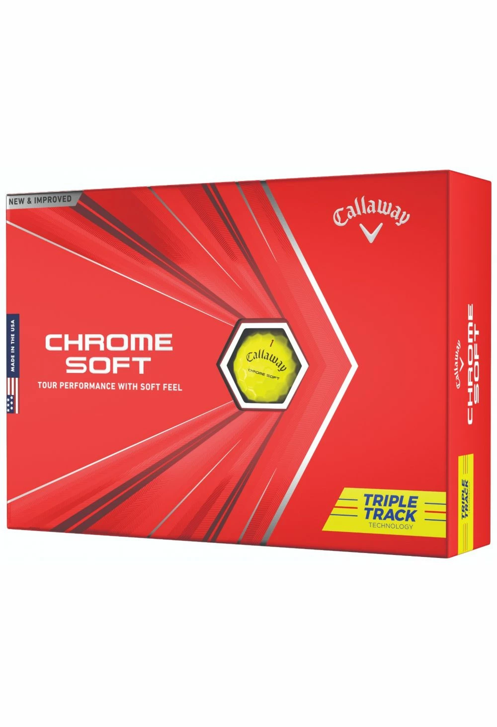 Callaway 2021 Chrome Soft Triple Track Golf Balls | Yellow 4 Callaway 2021 Chrome Soft Triple Track Golf Balls | Yellow - Image 4